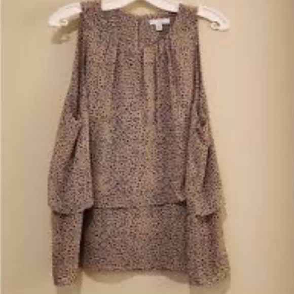 H by Halston Beige Patterned Blouse - Picture 1 of 6